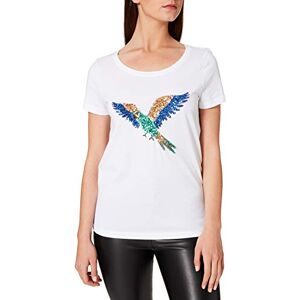 ONLY Dam Onlkita Summer Seq JRS T-shirt, Vit/detaljer: stor grön parrot, S ONLY Dam Onlkita Summer Seq JRS T-shirt, Vit/detaljer: stor grön parrot, S