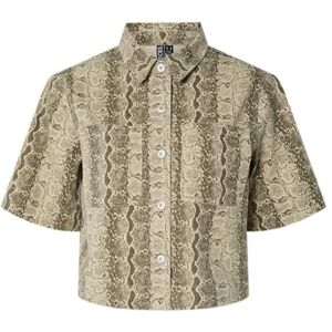 PIECES Pcsalume Ss denimskjorta, Sandskal, L PIECES Pcsalume Ss denimskjorta, Sandskal, L
