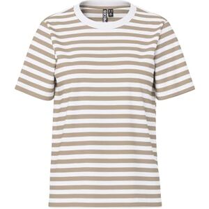 PIECES Dam Pcria Ss Tee Stripes Noos Bc T-shirt, Silver mink/ränder: ljusvit, M PIECES Dam Pcria Ss Tee Stripes Noos Bc T-shirt, Silver mink/ränder: ljusvit, M
