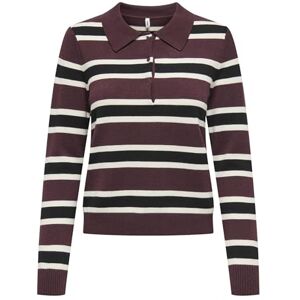 ONLY Onllondon Ls Stripe Polo Cc KNT, dekadent choklad, XS ONLY Onllondon Ls Stripe Polo Cc KNT, dekadent choklad, XS