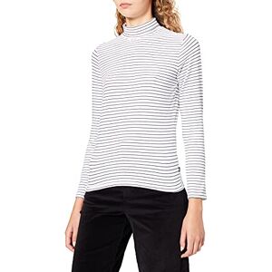 Lee dam randig hög hals t-shirt, Vit, S Lee dam randig hög hals t-shirt, Vit, S