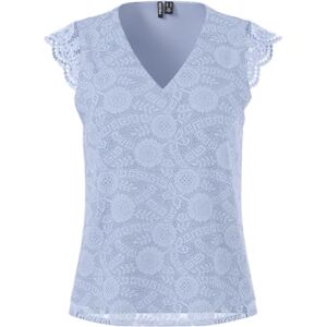 PIECES dam Pcolline Sl Lace V-hals topp Noos, Kentucky Blå, L PIECES dam Pcolline Sl Lace V-hals topp Noos, Kentucky Blå, L