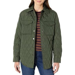 Amazon Essentials dam avslappnad passform lång quiltad jacka med snäppstängning, grön (Dark Olive), XL Amazon Essentials dam avslappnad passform lång quiltad jacka med snäppstängning, grön (Dark Olive), XL