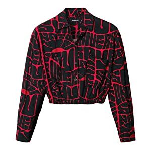 Desigual Långärmad T-shirt för kvinnor, röd, L Desigual Långärmad T-shirt för kvinnor, röd, L