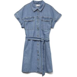 VERO MODA Vmnotus Ss Short Denim Dress Yo371, Mellanblå denim, M VERO MODA Vmnotus Ss Short Denim Dress Yo371, Mellanblå denim, M