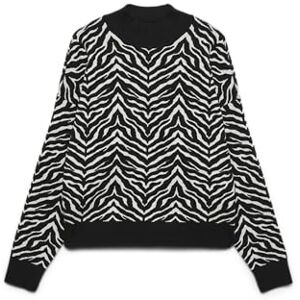 VERO MODA Vmaria konst Batwing hög hals tröja Rep, svart, XS VERO MODA Vmaria konst Batwing hög hals tröja Rep, svart, XS