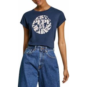 Pepe Jeans dam Elvia, t-shirt, blå, S, Blå (marinblå), S Pepe Jeans dam Elvia, t-shirt, blå, S, Blå (marinblå), S