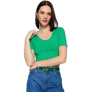 Trendyol dam dam anpassad enkel rund hals stickad blus skjorta, gRÖN, M Trendyol dam dam anpassad enkel rund hals stickad blus skjorta, gRÖN, M