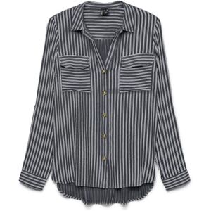 VERO MODA Vmbumpy L/S Shirt New WVN Ga Noos, Indiskt bläck, M VERO MODA Vmbumpy L/S Shirt New WVN Ga Noos, Indiskt bläck, M