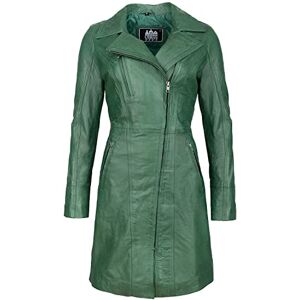 URBAN 5884 dam Janice dam läderjacka Elegant jacka av mjukt lammskinn, lång modell, Grön, XXL URBAN 5884 dam Janice dam läderjacka Elegant jacka av mjukt lammskinn, lång modell, Grön, XXL