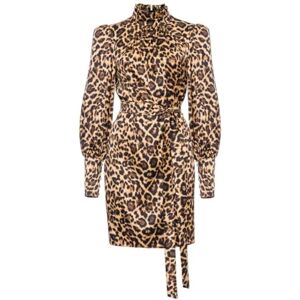 Swing Fashion långärmad satin miniklänning med djurmotiv och leopardmönster Sabrina Storlek 40, flerfärgad, 40 Swing Fashion långärmad satin miniklänning med djurmotiv och leopardmönster Sabrina Storlek 40, flerfärgad, 40
