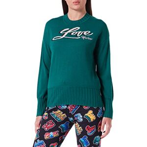 Love Moschino Dam, bekväm passform, långärmad tröja, Grön, 40 SE Love Moschino Dam, bekväm passform, långärmad tröja, Grön, 40 SE