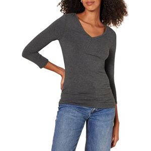 Amazon Essentials Women's V-ringad T-shirt klassisk passform med kvartsärmar (finns i plusstorlek), Kolsvart ljung, XL Amazon Essentials Women's V-ringad T-shirt klassisk passform med kvartsärmar (finns i plusstorlek), Kolsvart ljung, XL