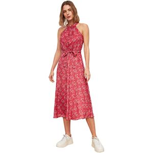 Trendyol Bälte för kvinnor, blommigt mönster, hantelkrageklänning, klänning, rosa, 34 Trendyol Bälte för kvinnor, blommigt mönster, hantelkrageklänning, klänning, rosa, 34