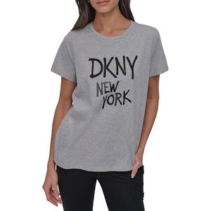 DKNY , damblus, RHSTN GRFTI LG SS TE, PRL HGR/BLK, XS, Grå och svart, XS DKNY , damblus, RHSTN GRFTI LG SS TE, PRL HGR/BLK, XS, Grå och svart, XS