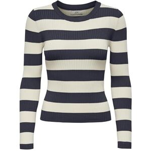 JDY plum L/S O-hals randig drag. KNT Noos, blå, L JDY plum L/S O-hals randig drag. KNT Noos, blå, L