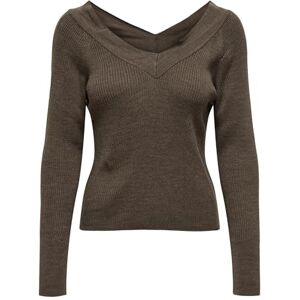 ONLY Bestseller A/S Onlnew Tessa L/S V-hals tröja Nca KNT stickad tröja, Kastanj, XL ONLY Bestseller A/S Onlnew Tessa L/S V-hals tröja Nca KNT stickad tröja, Kastanj, XL