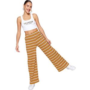 Trendyol Dam medium linning breda ben byxor, GUL, L Trendyol Dam medium linning breda ben byxor, GUL, L
