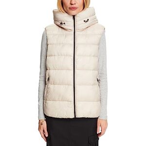 ESPRIT lång quiltad väst, Beige grädde, XXS ESPRIT lång quiltad väst, Beige grädde, XXS