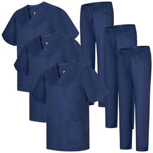MISEMIYA Förpackning x 3 set unisex sanitära uniform medicinsk sanitära uniformer sanitära set 3-817-8312, Marinblå 22, XXL MISEMIYA Förpackning x 3 set unisex sanitära uniform medicinsk sanitära uniformer sanitära set 3-817-8312, Marinblå 22, XXL