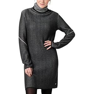 Timezone Dam turtel neck stickad klänning avslappnad klänning, Svart vit rand, M Timezone Dam turtel neck stickad klänning avslappnad klänning, Svart vit rand, M