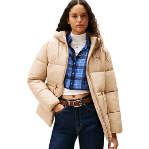 Tommy Jeans TJW MED HUVA MIDI PUFFER JACKA DW0DW21626, brun, M, Brun (Maltad mjölk), M Tommy Jeans TJW MED HUVA MIDI PUFFER JACKA DW0DW21626, brun, M, Brun (Maltad mjölk), M