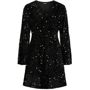 PIECES Pckam Ls V-Neck New Dress JRS Bc, svart, M PIECES Pckam Ls V-Neck New Dress JRS Bc, svart, M