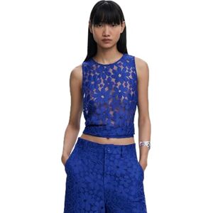 Desigual Blus_Tantatos T-shirt för kvinnor, Blå, XL Desigual Blus_Tantatos T-shirt för kvinnor, Blå, XL