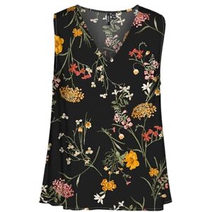 VERO MODA dam Vmeasy Joy S/L V-hals topp WVN Ga blus, Black/Aop: vick, XS VERO MODA dam Vmeasy Joy S/L V-hals topp WVN Ga blus, Black/Aop: vick, XS