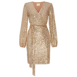 Swing Fashion Women's INES guld miniklänning dam elegant festlig festklänning aftonklänning bröllopsklänningar glänsande kort klänning glitterklänning sexig långärmad 42 (XL), Guld, XL Swing Fashion Women's INES guld miniklänning dam elegant festlig festklänning aftonklänning bröllopsklänningar glänsande kort klänning glitterklänning sexig långärmad 42 (XL), Guld, XL