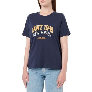 GANT REG Cotton Arch Print SS T-shirt, blå, L GANT REG Cotton Arch Print SS T-shirt, blå, L