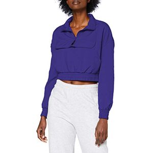 Urban Classics Dam cropped crinkle nylon dragover jacka vindjacka, Blåvirlande, XS Urban Classics Dam cropped crinkle nylon dragover jacka vindjacka, Blåvirlande, XS