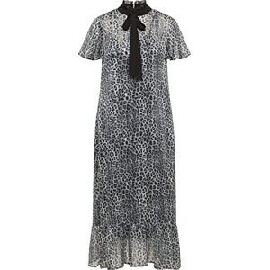 faina Midiklänning för kvinnor med leopardtryck 19223977-FA01, GRAU, S, Midiklänning med leopardtryck, S faina Midiklänning för kvinnor med leopardtryck 19223977-FA01, GRAU, S, Midiklänning med leopardtryck, S
