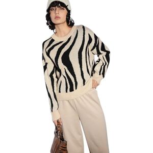 ONLY ONLHAZEL LS O-hals JQ KNT, Humus/mönster: svart, S ONLY ONLHAZEL LS O-hals JQ KNT, Humus/mönster: svart, S