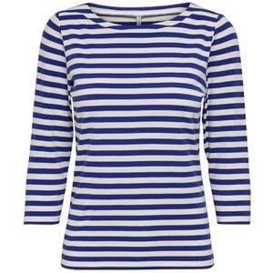 ONLY T-shirt för kvinnor, Mazarine blå/ränder: molndansare, S ONLY T-shirt för kvinnor, Mazarine blå/ränder: molndansare, S