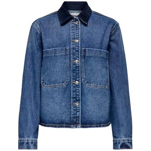 ONLY Onlcassie Ls Ovs Cord DNM skjorta Mae Noos, Mörkblå denim, XS ONLY Onlcassie Ls Ovs Cord DNM skjorta Mae Noos, Mörkblå denim, XS