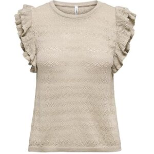 ONLY Onlaga Sl Glitter O-Neck Top KNT, Fjädergrå, M ONLY Onlaga Sl Glitter O-Neck Top KNT, Fjädergrå, M