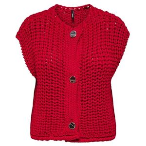 ONLY Onlchloe Ls Rib Button Vest Knt, Salsa, M ONLY Onlchloe Ls Rib Button Vest Knt, Salsa, M