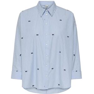 ONLY Onlzeidi Grace Ls Bow Emb Shirt WVN, Serenity, S ONLY Onlzeidi Grace Ls Bow Emb Shirt WVN, Serenity, S