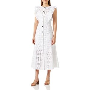 Pinko Dam beundransvärd bomull broderi klänning ledig, Z04_vit brätte, UK XL, Z04_white brill. Pinko Dam beundransvärd bomull broderi klänning ledig, Z04_vit brätte, UK XL, Z04_white brill.