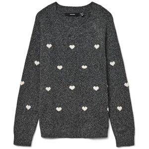 VERO MODA Vmdoffy Intarsia Ls O-NCK Pullov Ga Noos, Mörkgrå melange, XS VERO MODA Vmdoffy Intarsia Ls O-NCK Pullov Ga Noos, Mörkgrå melange, XS