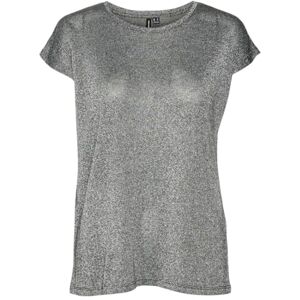 VERO MODA VMSARAH AVA SS TOP JRS NOOS, Silver mink/detalj: guld Lurex, M VERO MODA VMSARAH AVA SS TOP JRS NOOS, Silver mink/detalj: guld Lurex, M