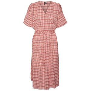 VERO MODA Dam VMDIXIE 2/4 WRAP Calf Dress WVN klänning, bittersweet/kontroller: snövit, M, Bittersweet/kontroller: snow white, M VERO MODA Dam VMDIXIE 2/4 WRAP Calf Dress WVN klänning, bittersweet/kontroller: snövit, M, Bittersweet/kontroller: snow white, M