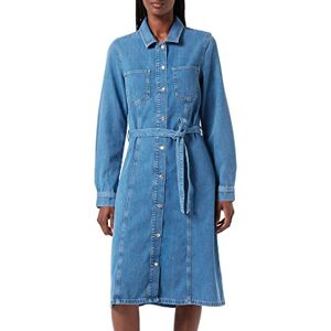 Tommy Hilfiger Dam DNM Fit & Flare Dress Knee Aura avslappnad klänning, Aura, 32 Tommy Hilfiger Dam DNM Fit & Flare Dress Knee Aura avslappnad klänning, Aura, 32