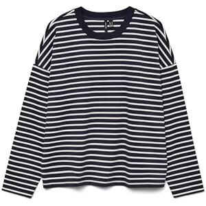 VERO MODA dam Vmabby Ls O-hals topp JRS Noos långärmad skjorta, Marinblazer/ränder: vit, XS VERO MODA dam Vmabby Ls O-hals topp JRS Noos långärmad skjorta, Marinblazer/ränder: vit, XS