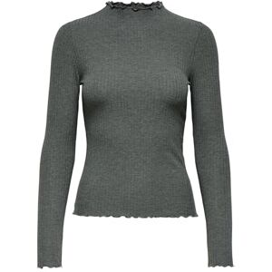 ONLY Onlemma L/S High Neck Top Noos JRS bekväm hög hals med feminina volanger, bävergrå, XS dam, Beaver Gray, XS ONLY Onlemma L/S High Neck Top Noos JRS bekväm hög hals med feminina volanger, bävergrå, XS dam, Beaver Gray, XS