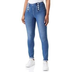 ONLY Onldaisy Hw Button DNM skinny-jeans för kvinnor, Mellanblå denim, 27W / 32L ONLY Onldaisy Hw Button DNM skinny-jeans för kvinnor, Mellanblå denim, 27W / 32L