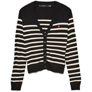 VERO MODA dam Vmdory Ls V-hals cardigan Boo, svart, S VERO MODA dam Vmdory Ls V-hals cardigan Boo, svart, S