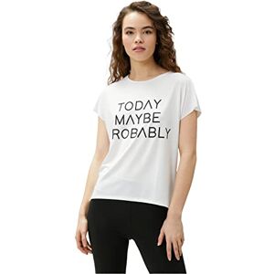 Koton dam överdimensionerad sport slogan tryckt T-shirt, Vit (000), XS Koton dam överdimensionerad sport slogan tryckt T-shirt, Vit (000), XS