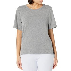 HUE Women's Solid French Terry Short Sleeve Lounge Tee, Medium Grey Heather, Large HUE Women's Solid French Terry Short Sleeve Lounge Tee, Medium Grey Heather, Large